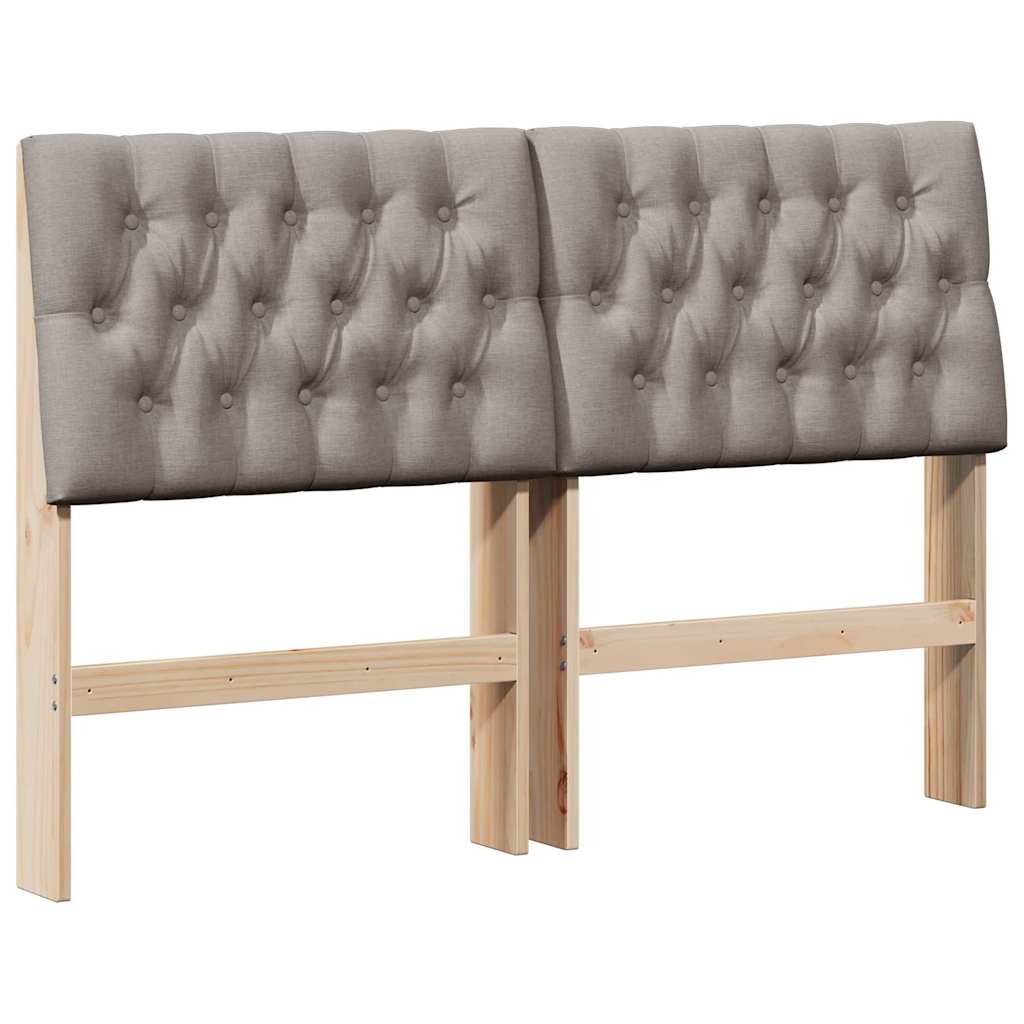 Gestoffeerd hoofdbord Taupe 140 cm Massief grenenhout is nu te koop bij PeponiXL, paradijselijk wonen!