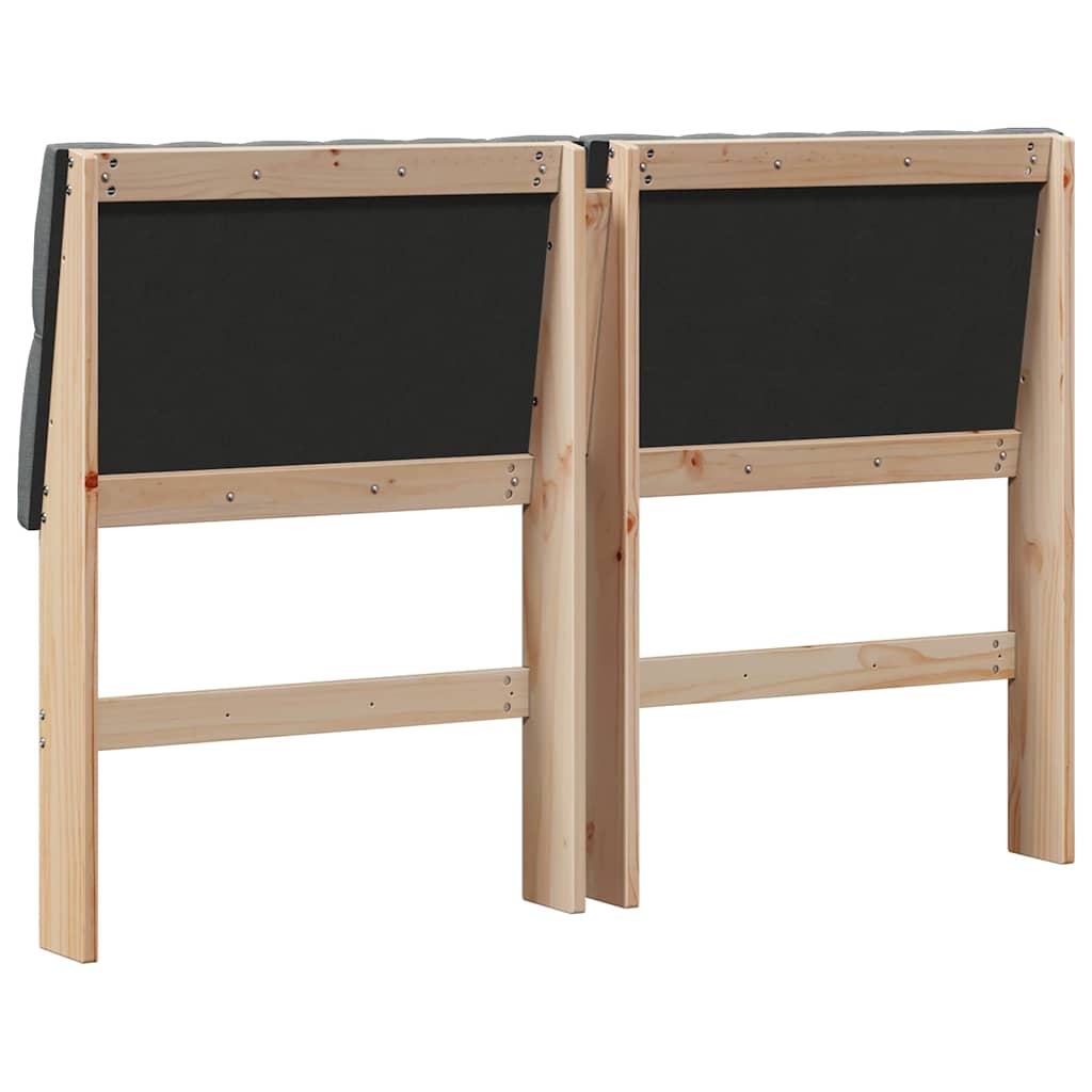 Gestoffeerd hoofdbord Donkergrijs 135 cm Massief grenenhout is nu te koop bij PeponiXL, paradijselijk wonen!