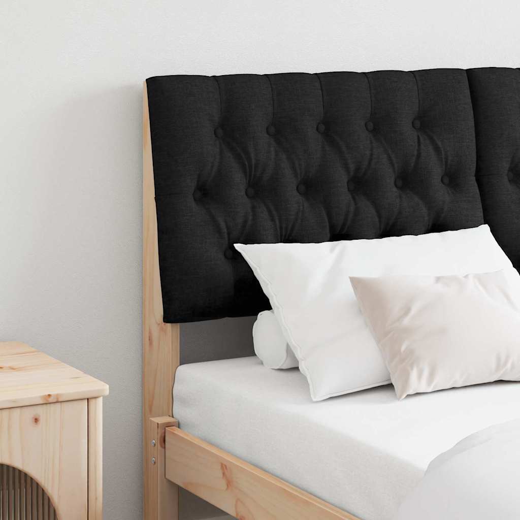Gestoffeerd hoofdbord Zwart 135 cm Massief grenenhout is nu te koop bij PeponiXL, paradijselijk wonen!