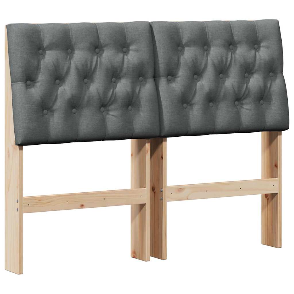 Gestoffeerd hoofdbord Donkergrijs 120 cm Massief grenenhout is nu te koop bij PeponiXL, paradijselijk wonen!