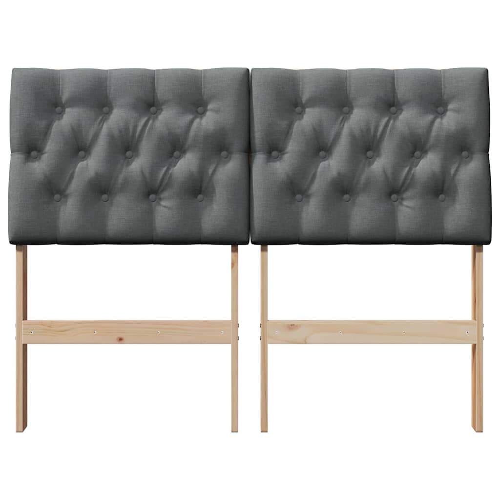 Gestoffeerd hoofdbord Donkergrijs 120 cm Massief grenenhout is nu te koop bij PeponiXL, paradijselijk wonen!