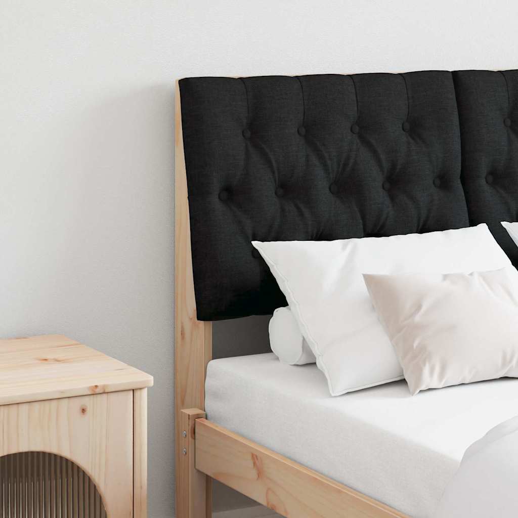 Gestoffeerd hoofdbord Zwart 120 cm Massief grenenhout is nu te koop bij PeponiXL, paradijselijk wonen!