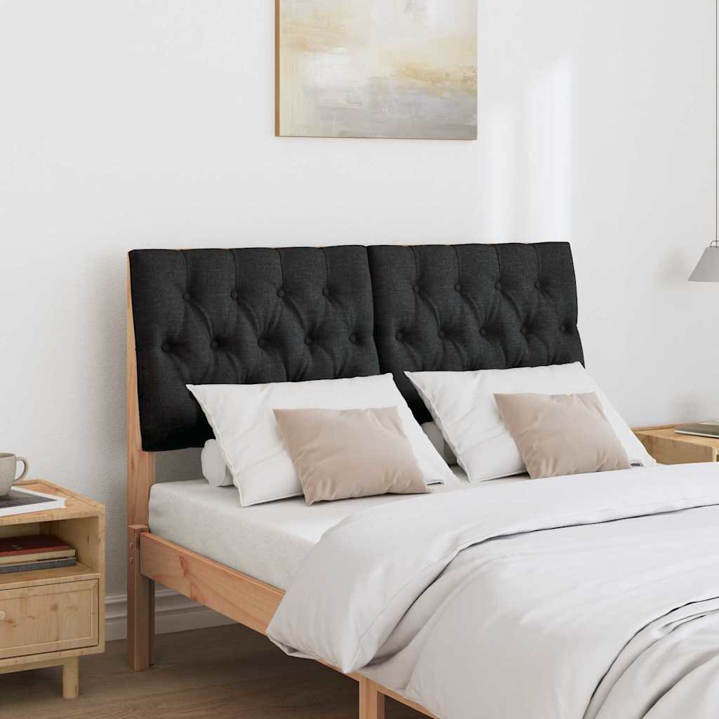 Gestoffeerd hoofdbord Zwart 120 cm Massief grenenhout is nu te koop bij PeponiXL, paradijselijk wonen!