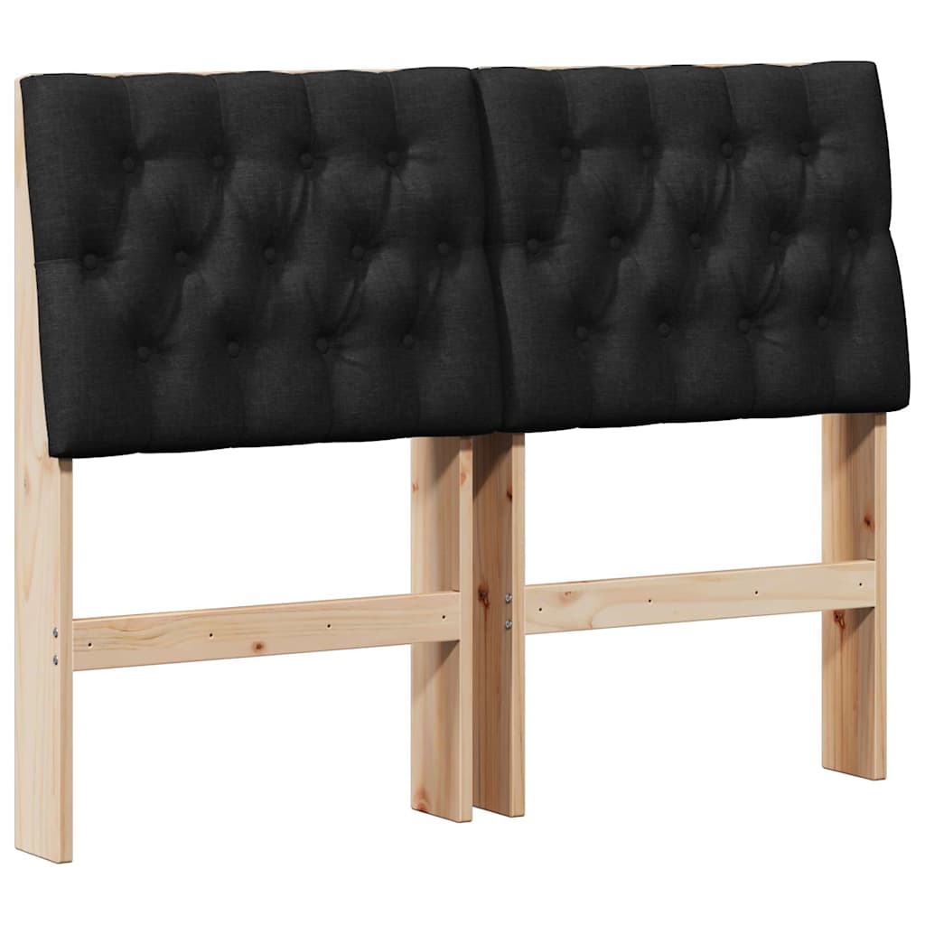 Gestoffeerd hoofdbord Zwart 120 cm Massief grenenhout is nu te koop bij PeponiXL, paradijselijk wonen!