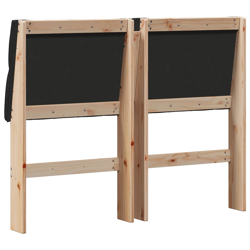 Gestoffeerd hoofdbord Zwart 120 cm Massief grenenhout is nu te koop bij PeponiXL, paradijselijk wonen!