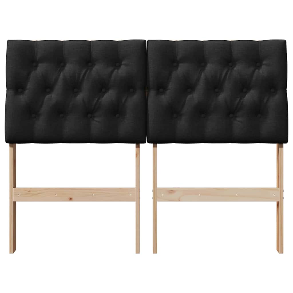 Gestoffeerd hoofdbord Zwart 120 cm Massief grenenhout is nu te koop bij PeponiXL, paradijselijk wonen!