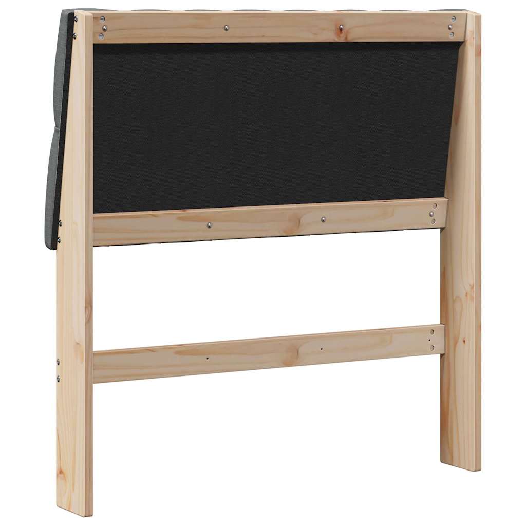 Gestoffeerd hoofdbord Donkergrijs 90 cm Massief grenenhout is nu te koop bij PeponiXL, paradijselijk wonen!