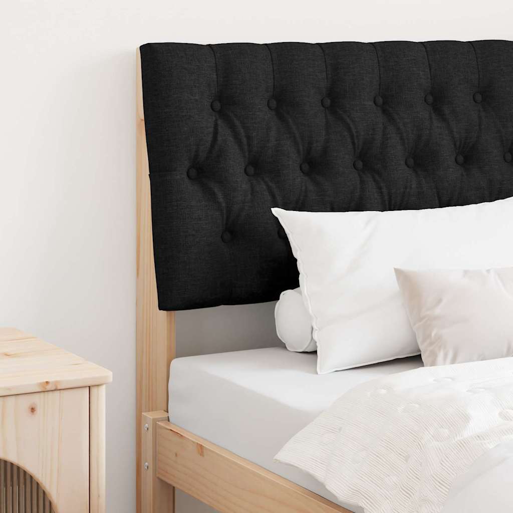 Gestoffeerd hoofdbord Zwart 90 cm Massief grenenhout is nu te koop bij PeponiXL, paradijselijk wonen!