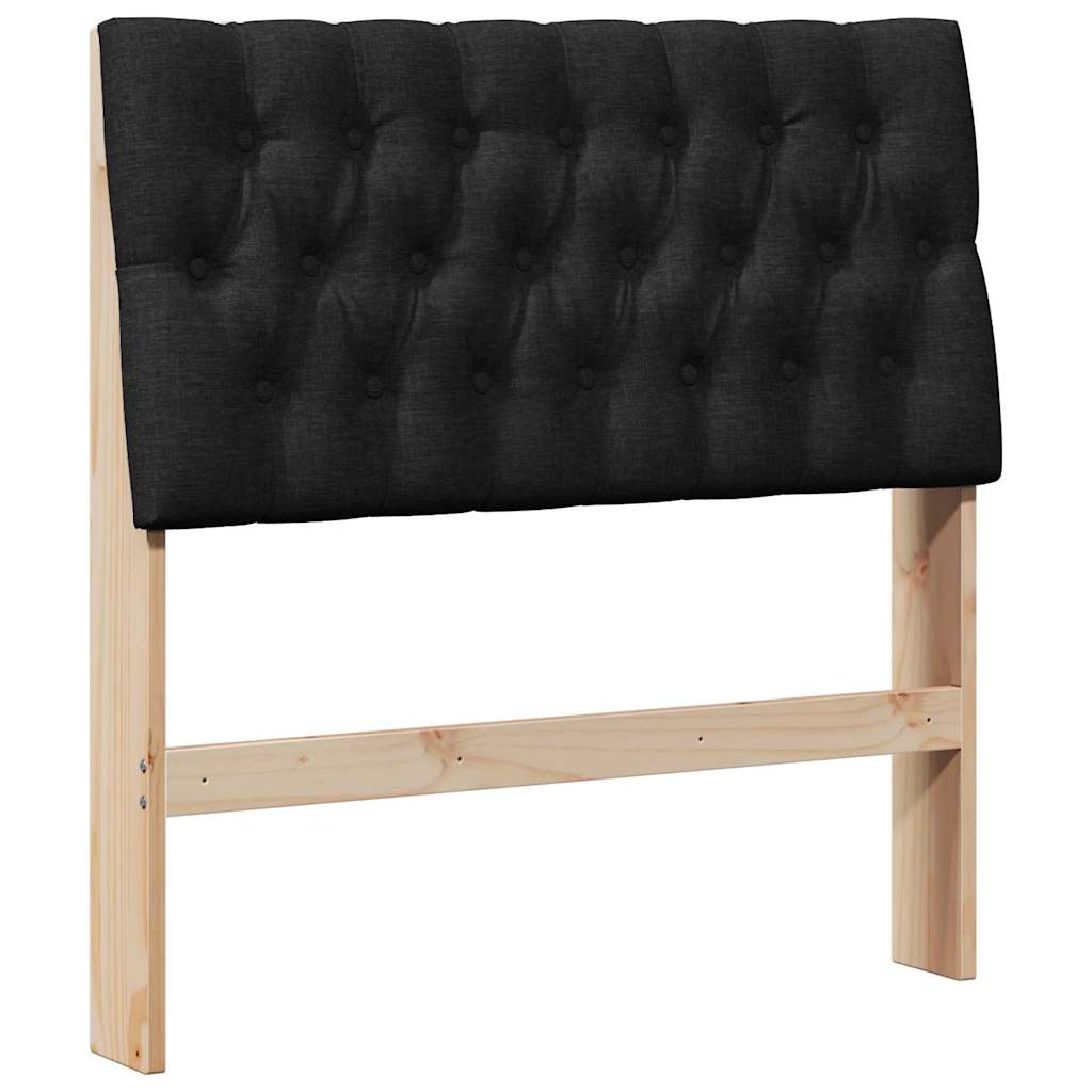 Gestoffeerd hoofdbord Zwart 90 cm Massief grenenhout is nu te koop bij PeponiXL, paradijselijk wonen!