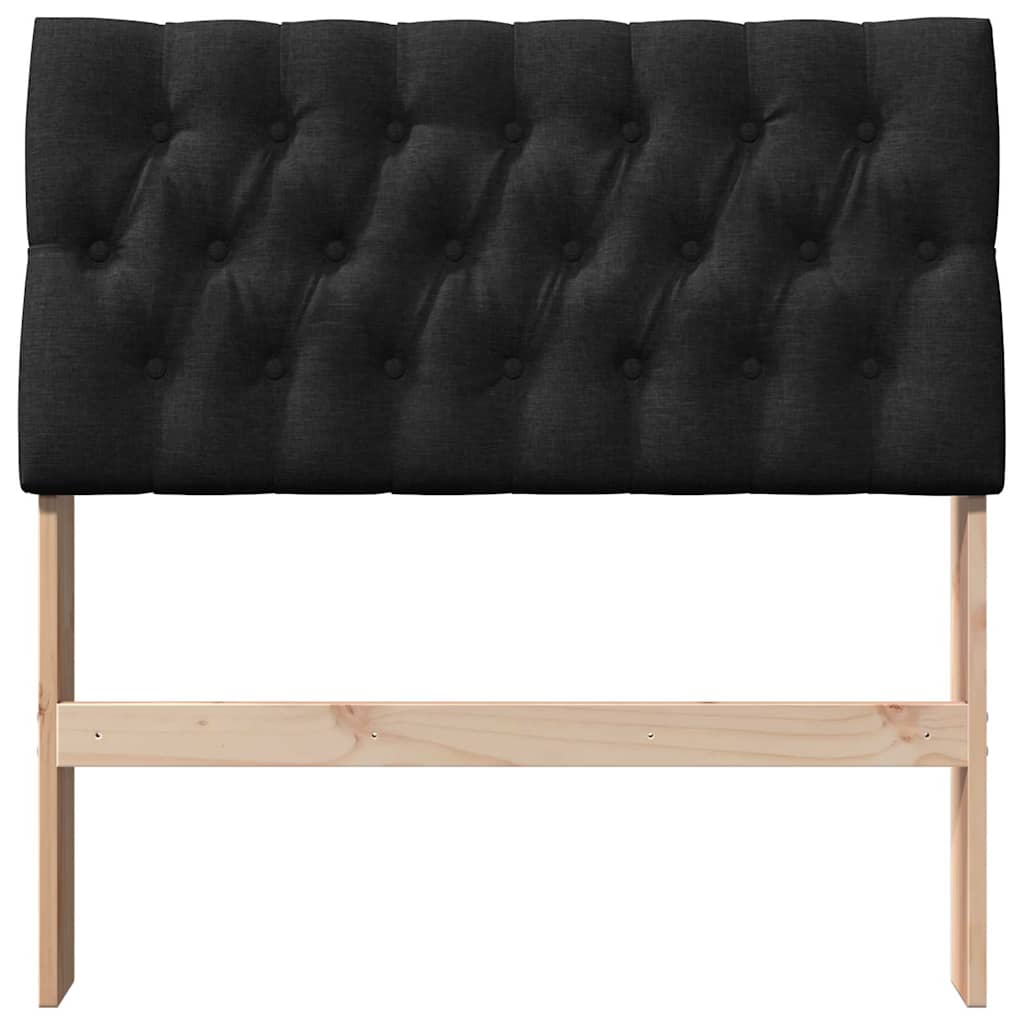 Gestoffeerd hoofdbord Zwart 90 cm Massief grenenhout is nu te koop bij PeponiXL, paradijselijk wonen!