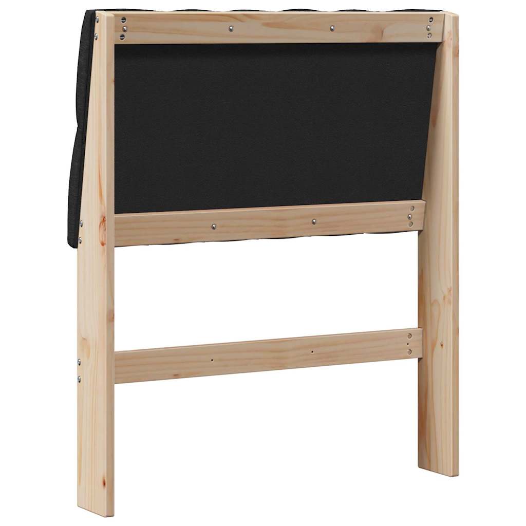 Gestoffeerd hoofdbord Zwart 75 cm Massief grenenhout is nu te koop bij PeponiXL, paradijselijk wonen!