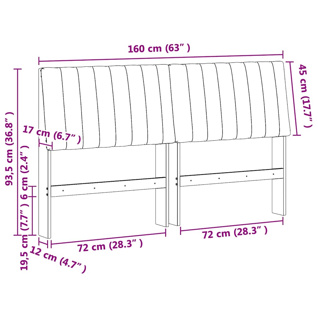 Gestoffeerd hoofdbord Donkergrijs 160 cm Massief grenenhout is nu te koop bij PeponiXL, paradijselijk wonen!