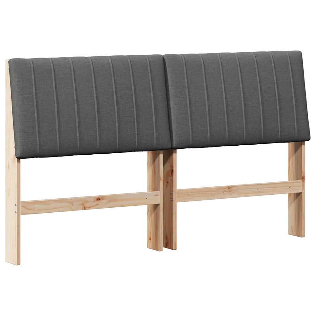 Gestoffeerd hoofdbord Donkergrijs 150 cm Massief grenenhout is nu te koop bij PeponiXL, paradijselijk wonen!