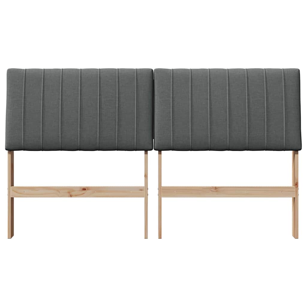 Gestoffeerd hoofdbord Donkergrijs 150 cm Massief grenenhout is nu te koop bij PeponiXL, paradijselijk wonen!