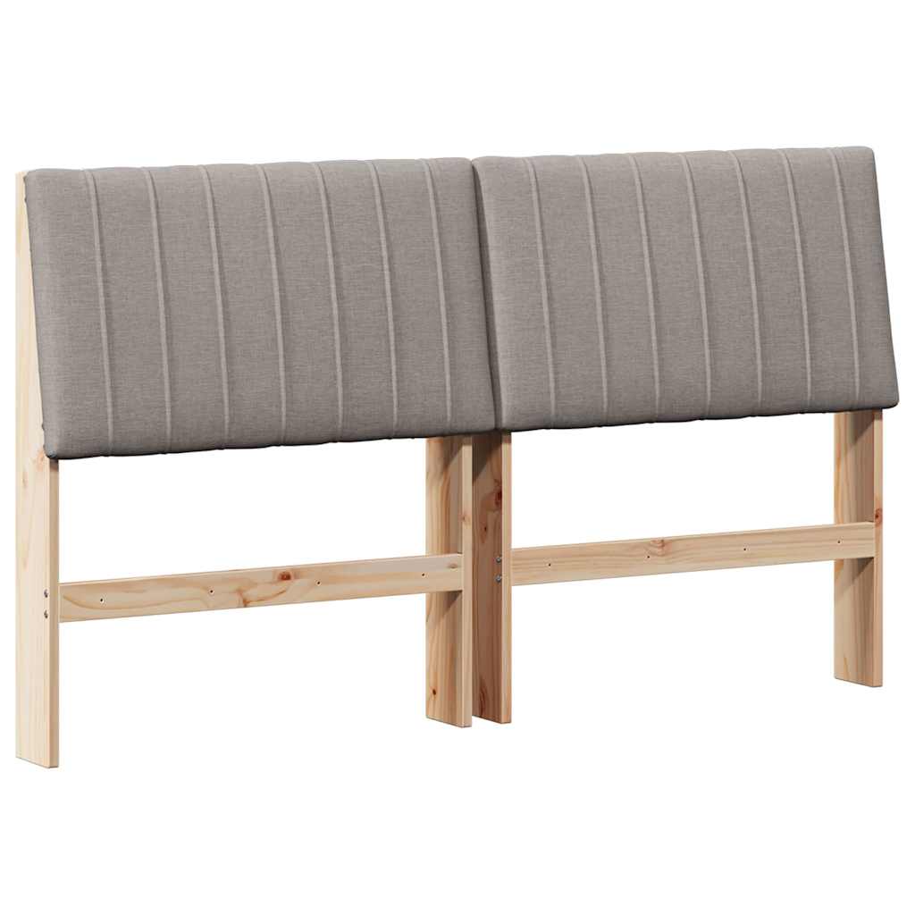 Gestoffeerd hoofdbord Taupe 150 cm Massief grenenhout is nu te koop bij PeponiXL, paradijselijk wonen!