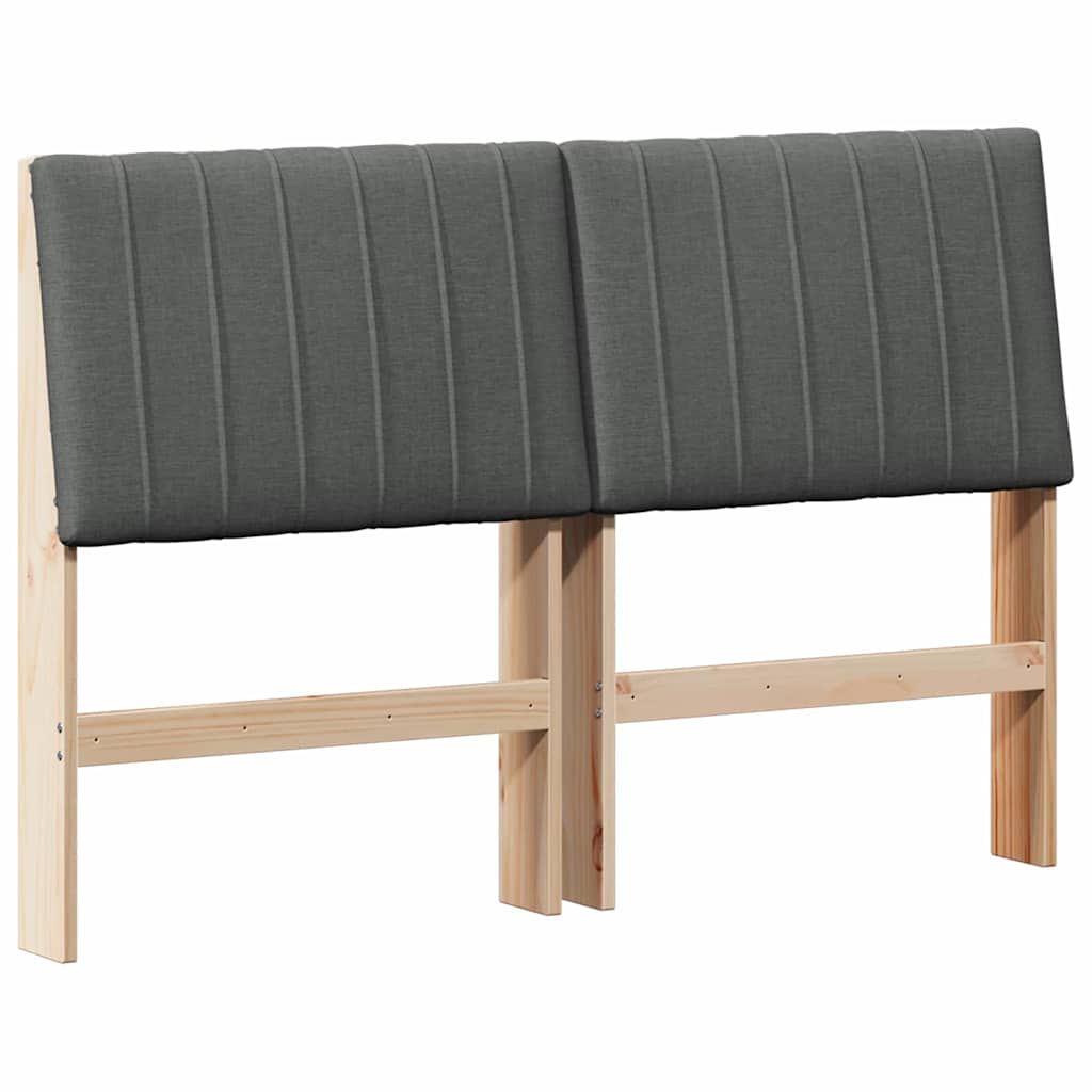 Gestoffeerd hoofdbord Donkergrijs 140 cm Massief grenenhout is nu te koop bij PeponiXL, paradijselijk wonen!