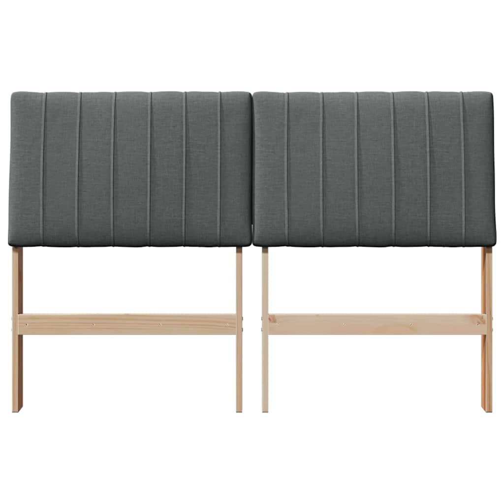 Gestoffeerd hoofdbord Donkergrijs 140 cm Massief grenenhout is nu te koop bij PeponiXL, paradijselijk wonen!