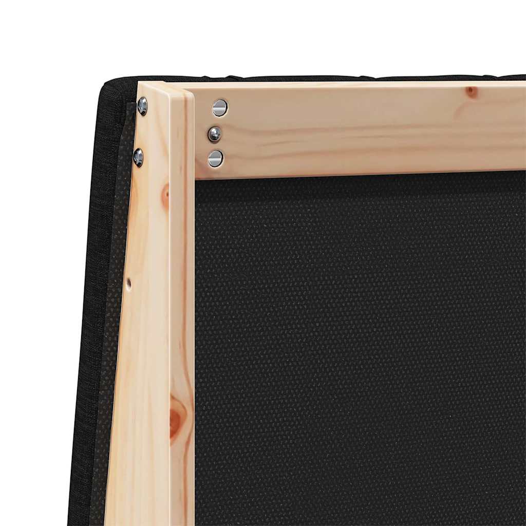 Gestoffeerd hoofdbord Zwart 140 cm Massief grenenhout is nu te koop bij PeponiXL, paradijselijk wonen!