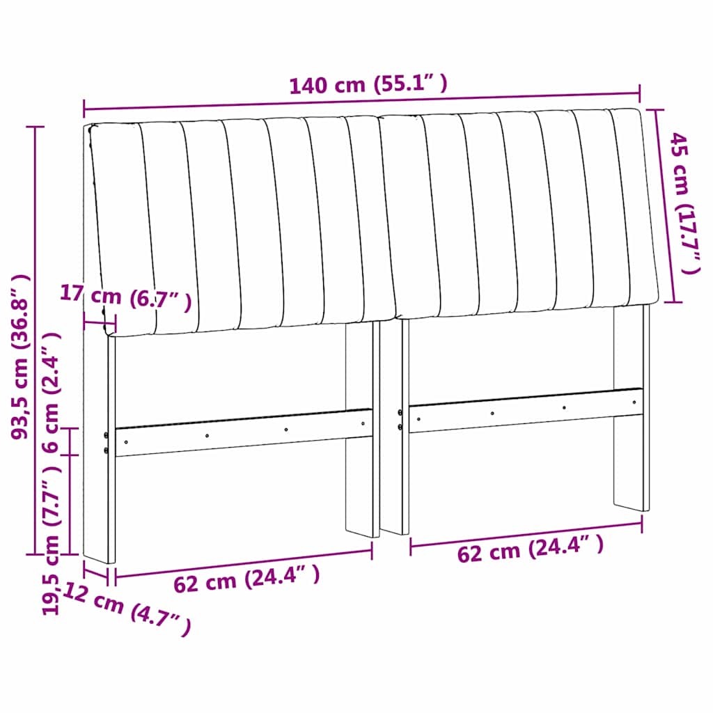 Gestoffeerd hoofdbord Zwart 140 cm Massief grenenhout is nu te koop bij PeponiXL, paradijselijk wonen!