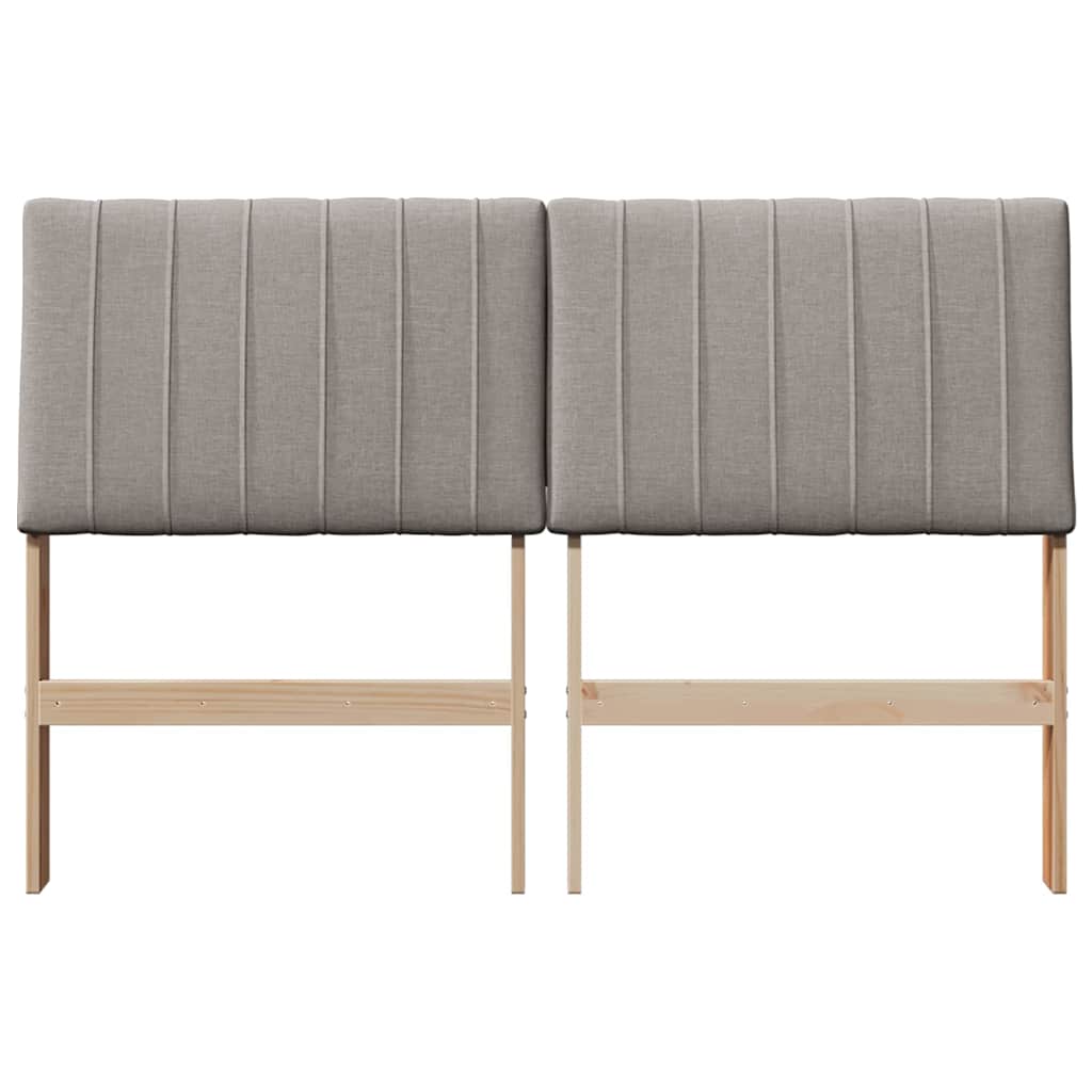 Gestoffeerd hoofdbord Taupe 135 cm Massief grenenhout is nu te koop bij PeponiXL, paradijselijk wonen!