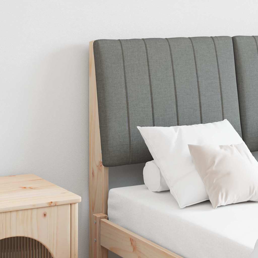 Gestoffeerd hoofdbord Donkergrijs 120 cm Massief grenenhout is nu te koop bij PeponiXL, paradijselijk wonen!