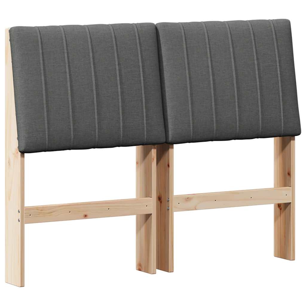 Gestoffeerd hoofdbord Donkergrijs 120 cm Massief grenenhout is nu te koop bij PeponiXL, paradijselijk wonen!