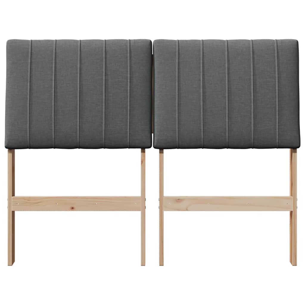 Gestoffeerd hoofdbord Donkergrijs 120 cm Massief grenenhout is nu te koop bij PeponiXL, paradijselijk wonen!
