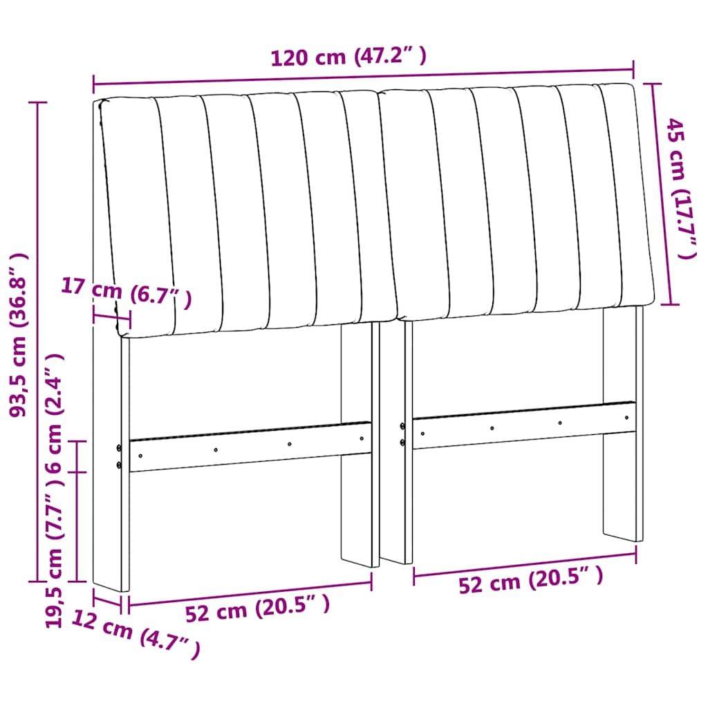 Gestoffeerd hoofdbord Donkergrijs 120 cm Massief grenenhout is nu te koop bij PeponiXL, paradijselijk wonen!