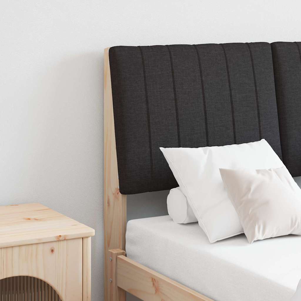 Gestoffeerd hoofdbord Zwart 120 cm Massief grenenhout is nu te koop bij PeponiXL, paradijselijk wonen!