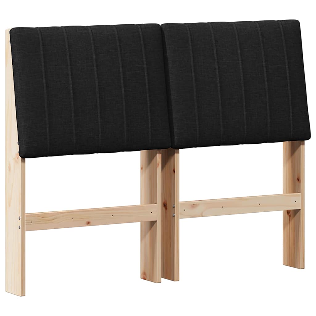 Gestoffeerd hoofdbord Zwart 120 cm Massief grenenhout is nu te koop bij PeponiXL, paradijselijk wonen!