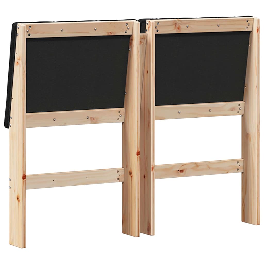 Gestoffeerd hoofdbord Zwart 120 cm Massief grenenhout is nu te koop bij PeponiXL, paradijselijk wonen!
