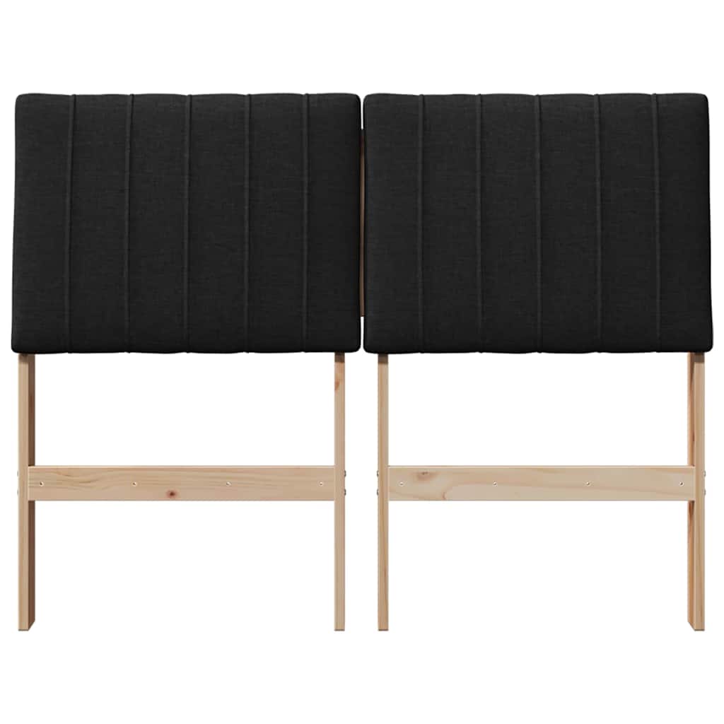 Gestoffeerd hoofdbord Zwart 120 cm Massief grenenhout is nu te koop bij PeponiXL, paradijselijk wonen!