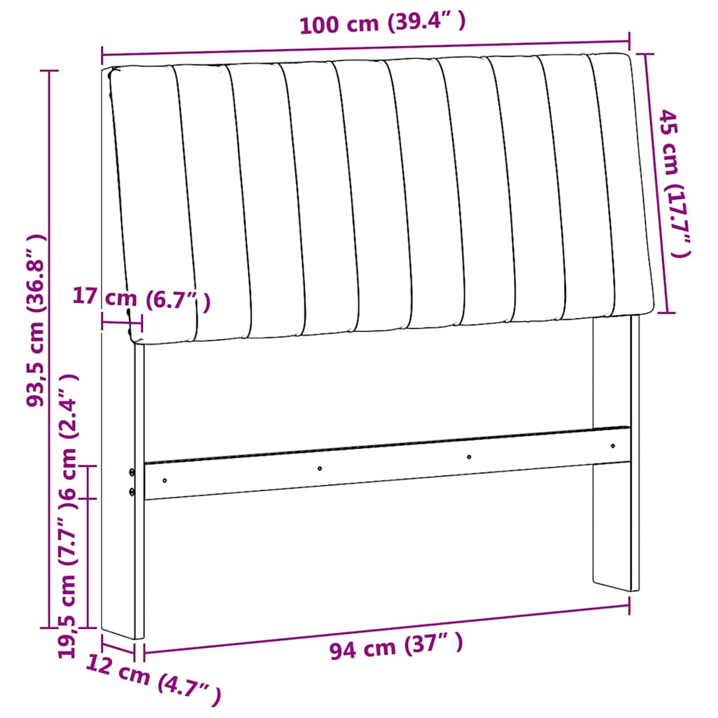 Gestoffeerd hoofdbord Donkergrijs 100 cm Massief grenenhout is nu te koop bij PeponiXL, paradijselijk wonen!