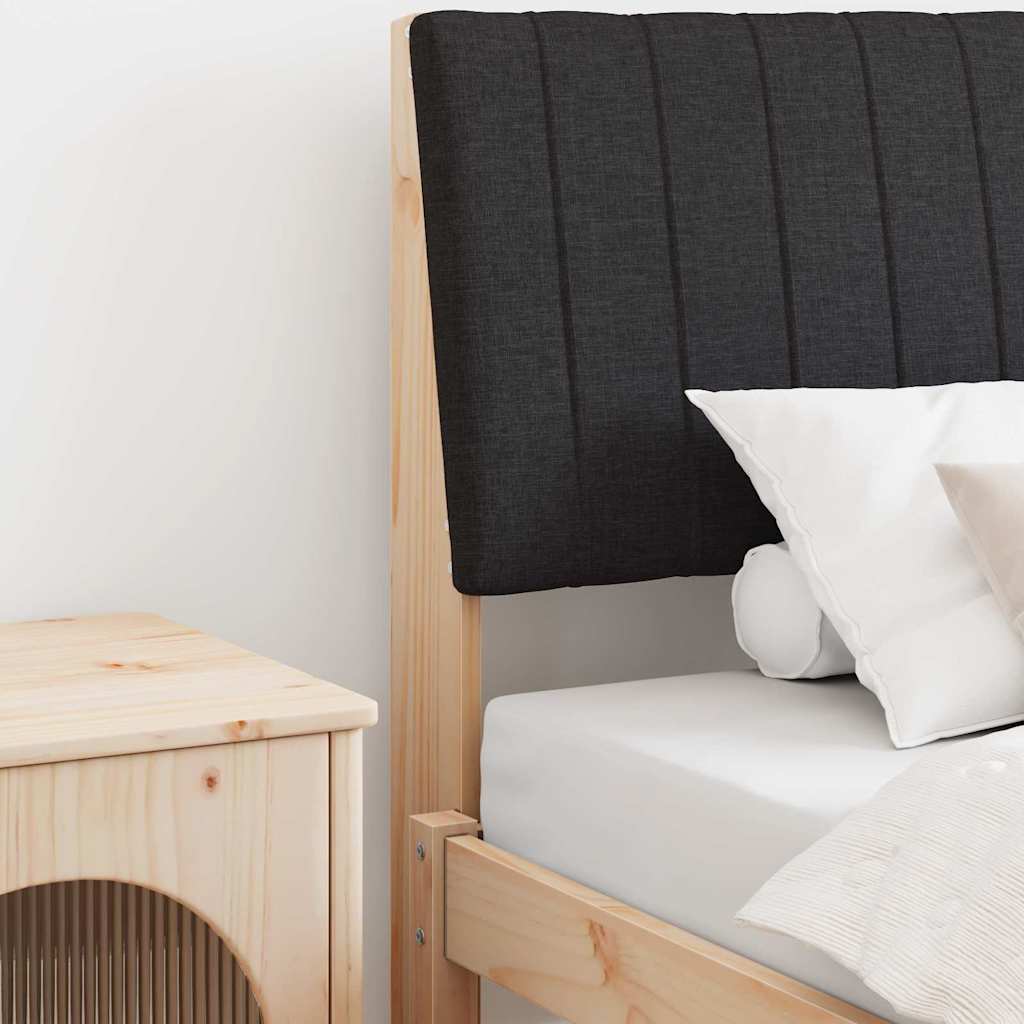 Gestoffeerd hoofdbord Zwart 100 cm Massief grenenhout is nu te koop bij PeponiXL, paradijselijk wonen!