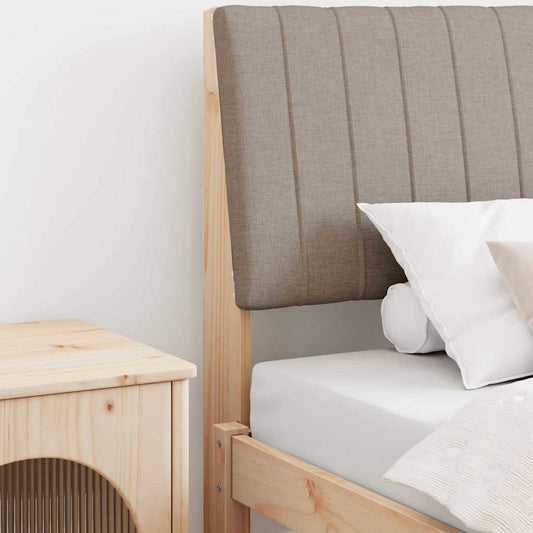 Gestoffeerd hoofdbord Taupe 100 cm Massief grenenhout is nu te koop bij PeponiXL, paradijselijk wonen!