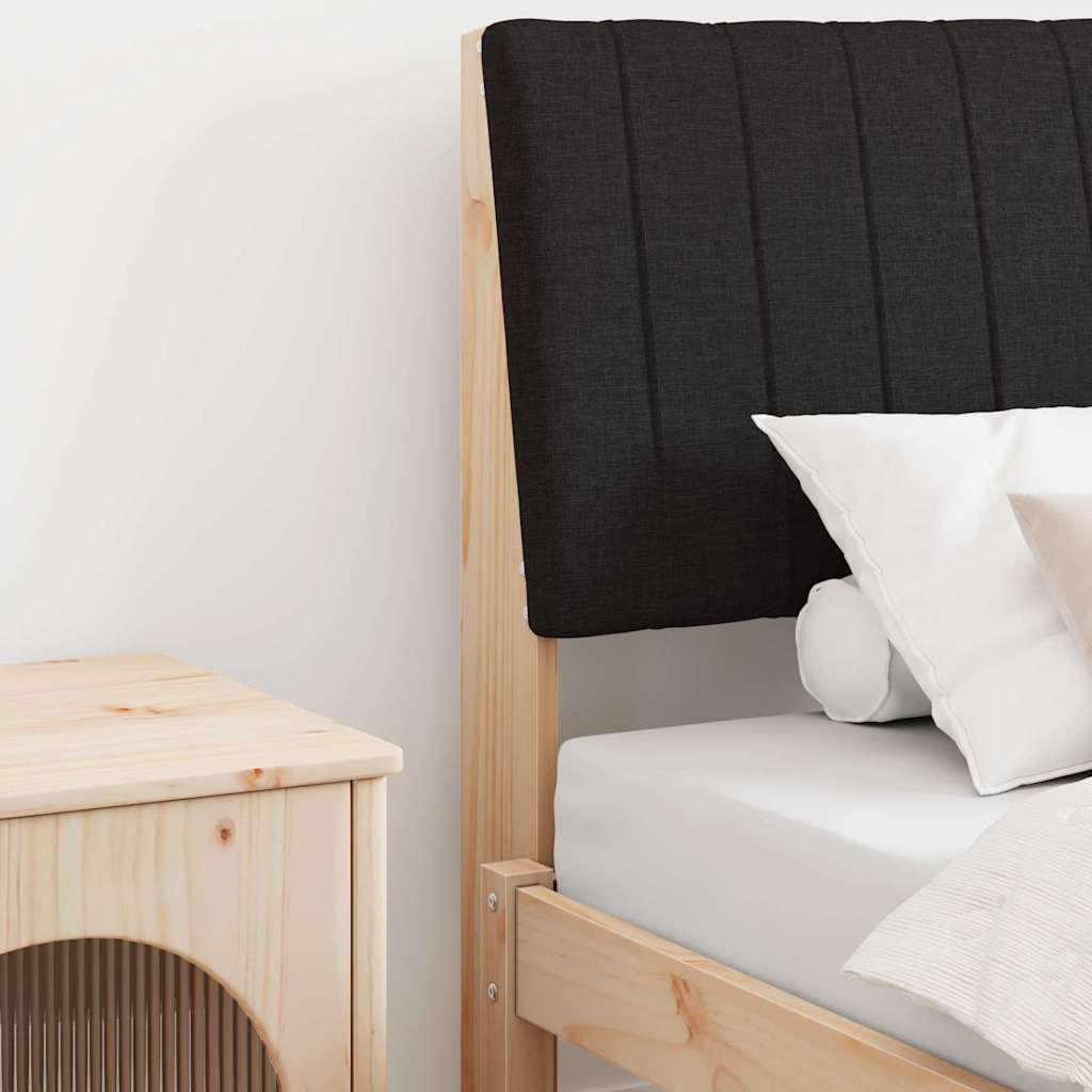 Gestoffeerd hoofdbord Zwart 90 cm Massief grenenhout is nu te koop bij PeponiXL, paradijselijk wonen!