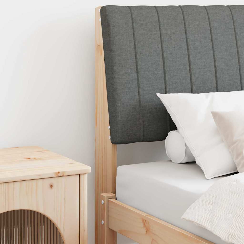 Gestoffeerd hoofdbord Donkergrijs 80 cm Massief grenenhout is nu te koop bij PeponiXL, paradijselijk wonen!