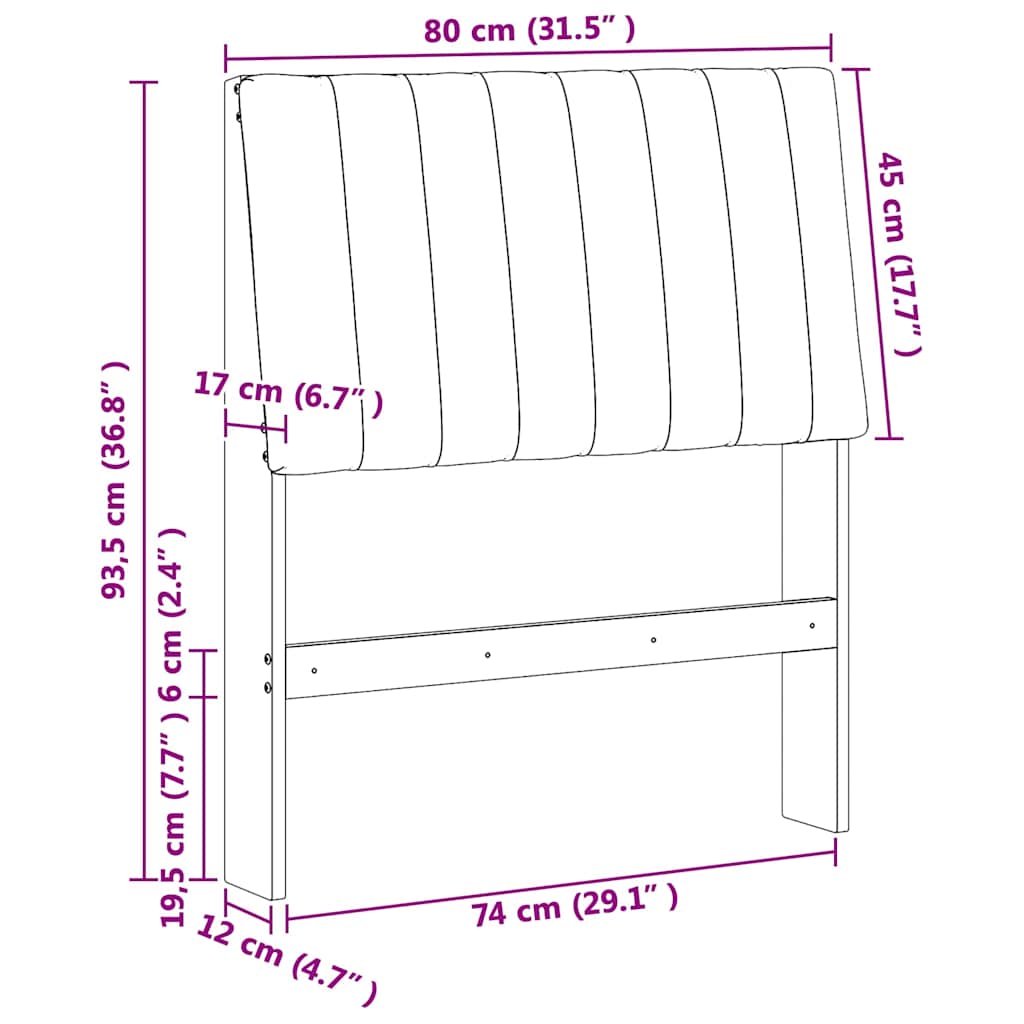 Gestoffeerd hoofdbord Donkergrijs 80 cm Massief grenenhout is nu te koop bij PeponiXL, paradijselijk wonen!