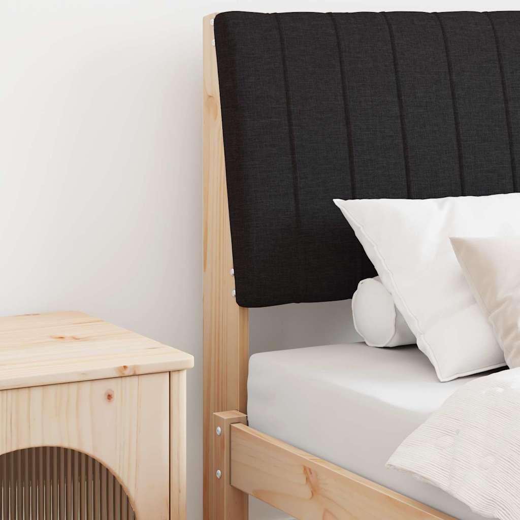 Gestoffeerd hoofdbord Zwart 75 cm Massief grenenhout is nu te koop bij PeponiXL, paradijselijk wonen!