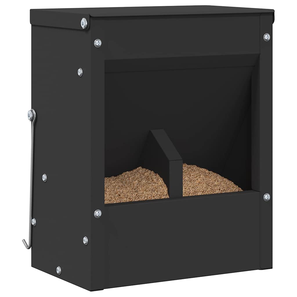 Konijnenvoer Zwart 20 x 12,5 x 25 cm Koudgewalst Staal is nu te koop bij PeponiXL, paradijselijk wonen!