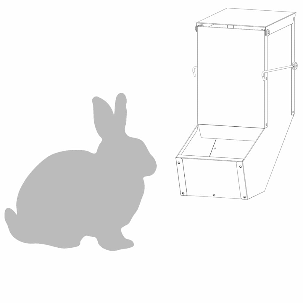 Konijnenvoer Zwart 12,5 x 26 x 28,5 cm Koudgewalst Staal is nu te koop bij PeponiXL, paradijselijk wonen!