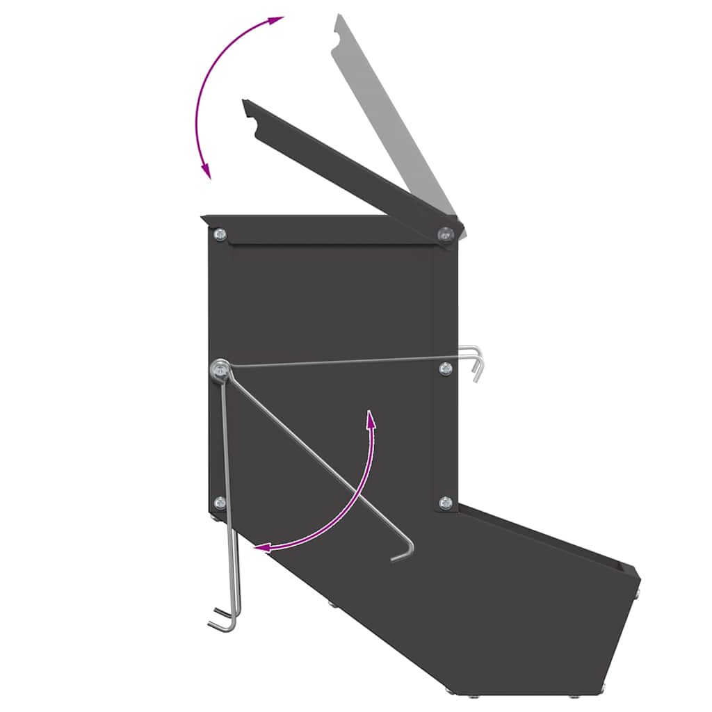 Konijnenvoer Zwart 12,5 x 26 x 28,5 cm Koudgewalst Staal is nu te koop bij PeponiXL, paradijselijk wonen!