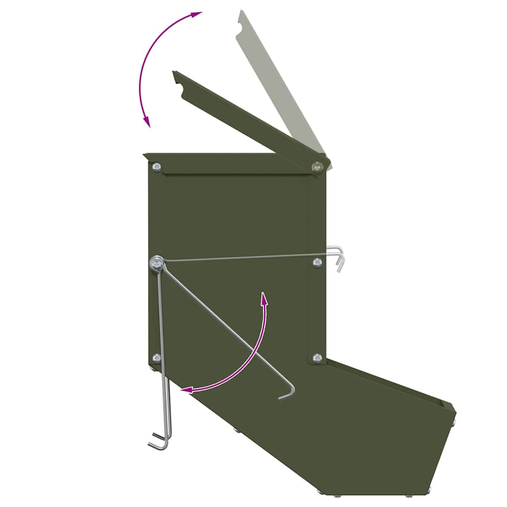 Konijnenvoer Olijf Groen 12,5 x 26 x 28,5 cm Koudgewalst Staal is nu te koop bij PeponiXL, paradijselijk wonen!