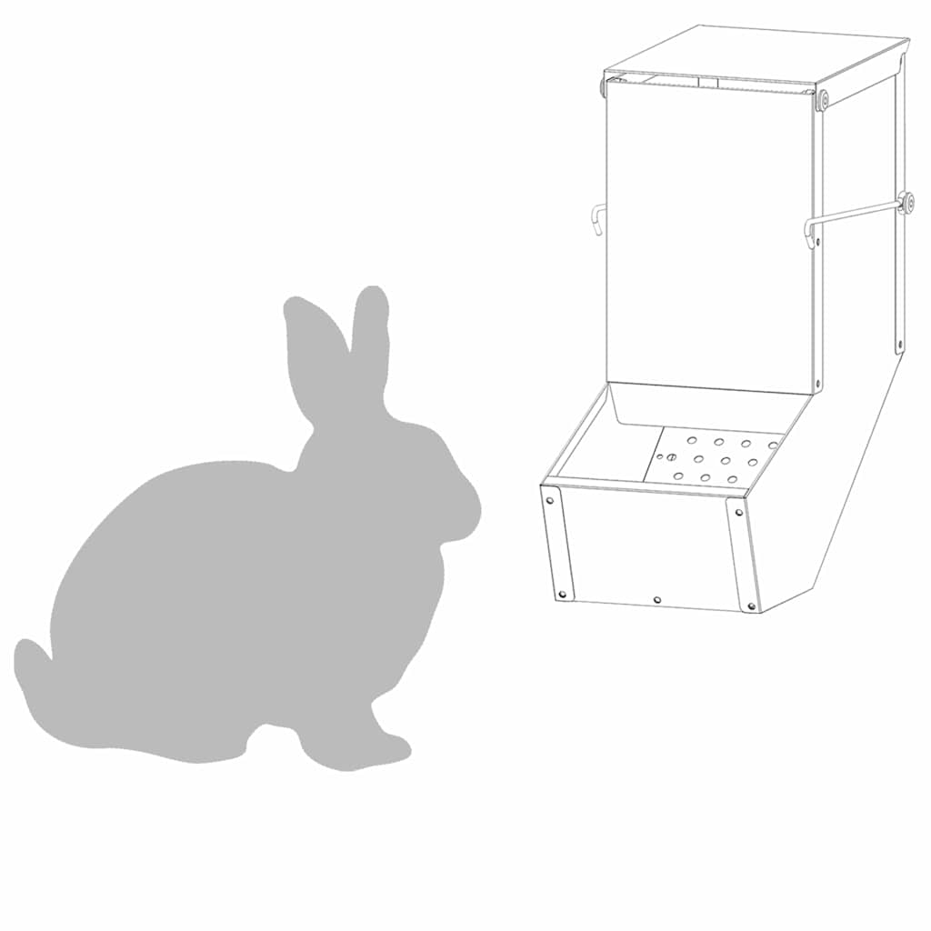 Konijnenvoer Zilver 12,5 x 26 x 28,5 cm Gegalvaniseerd staal is nu te koop bij PeponiXL, paradijselijk wonen!