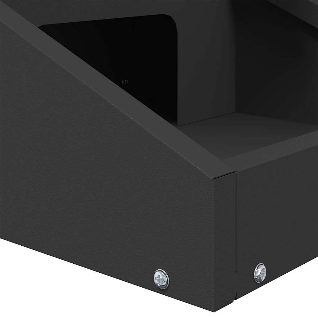 Hertenvoerbak Zwart 28 x 30 x 80 cm Koudgewalst Staal is nu te koop bij PeponiXL, paradijselijk wonen!