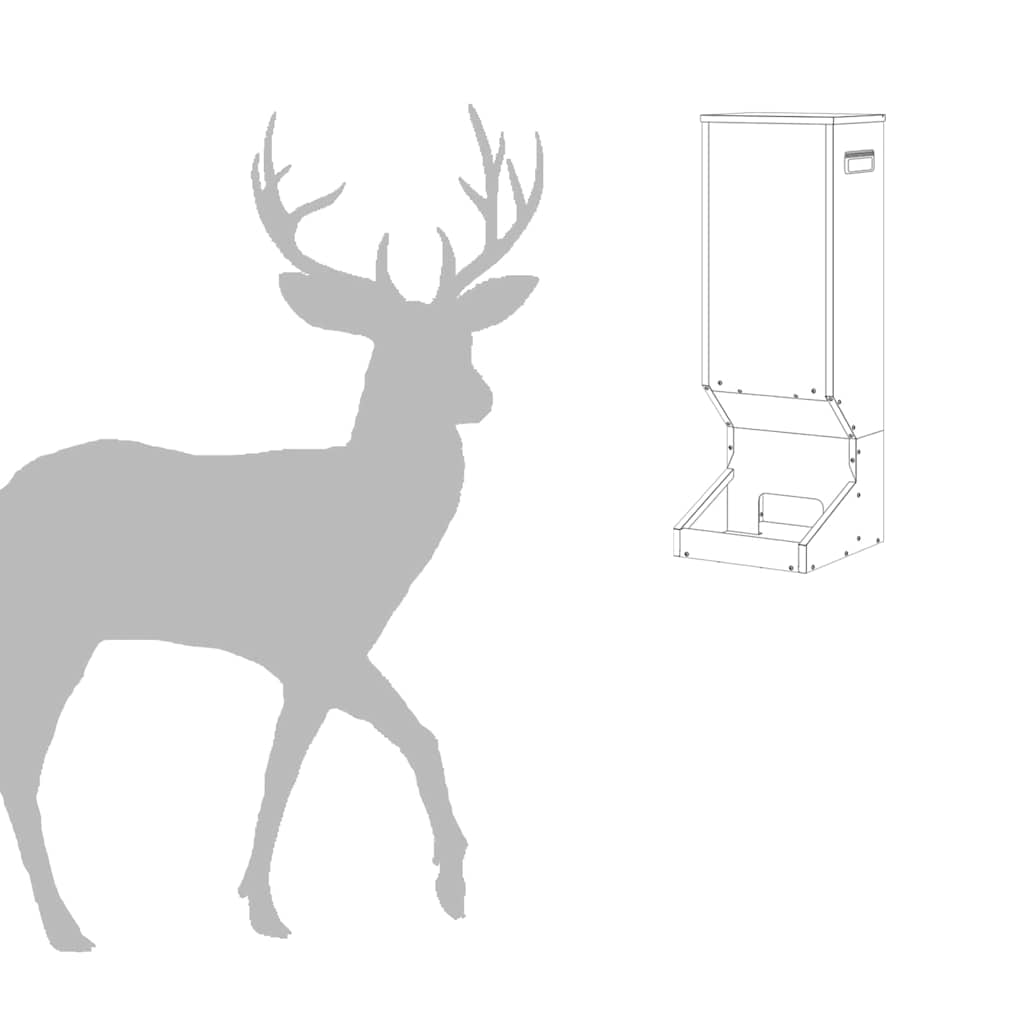 Hertenvoerbak Zwart 28 x 30 x 80 cm Koudgewalst Staal is nu te koop bij PeponiXL, paradijselijk wonen!