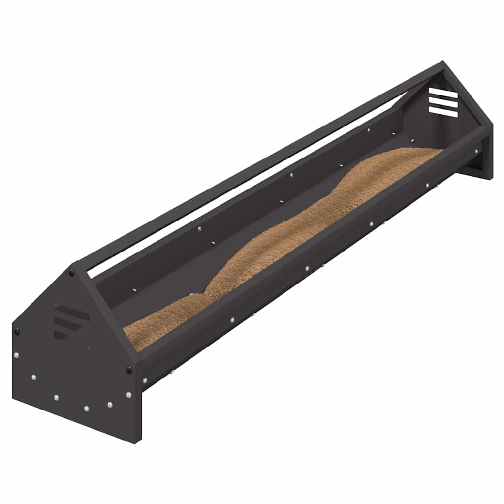 Kippen voederbak Zwart 108 x 20,5 x 20 cm Koudgewalst Staal is nu te koop bij PeponiXL, paradijselijk wonen!