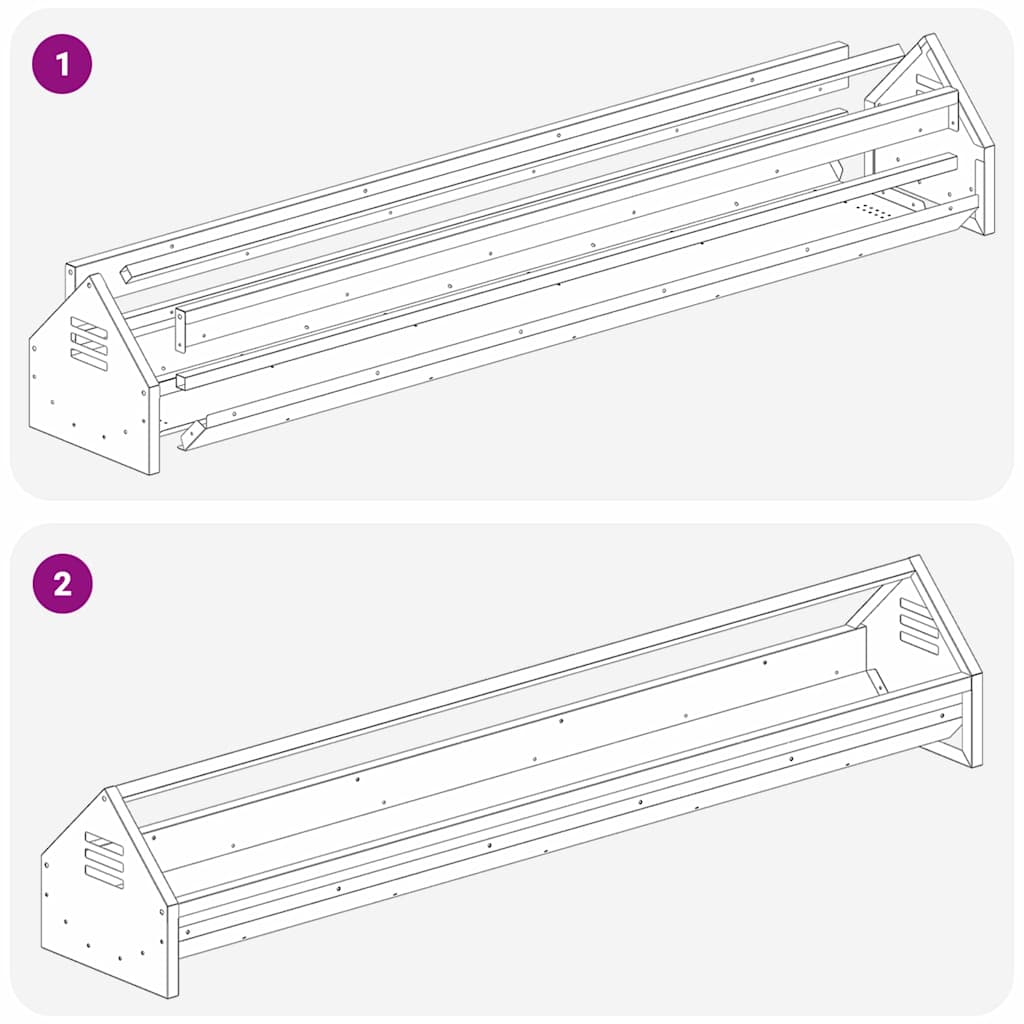 Kippen voederbak Zilver 108 x 20,5 x 20 cm Gegalvaniseerd staal is nu te koop bij PeponiXL, paradijselijk wonen!