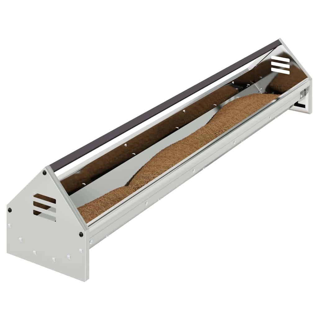 Kippen voederbak Zilver 108 x 20,5 x 20 cm Gegalvaniseerd staal is nu te koop bij PeponiXL, paradijselijk wonen!