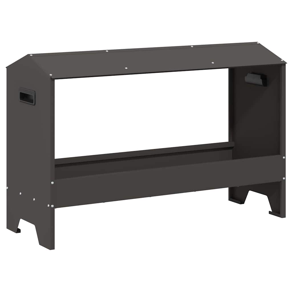 Kippen voederbak Zwart 81 x 32 x 53,5 cm Koudgewalst Staal is nu te koop bij PeponiXL, paradijselijk wonen!